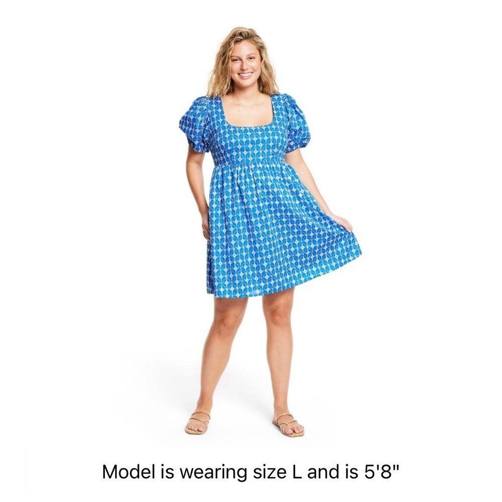 RHODE x Target Blue Eyelet Mini Dress Size L